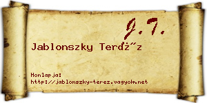 Jablonszky Teréz névjegykártya